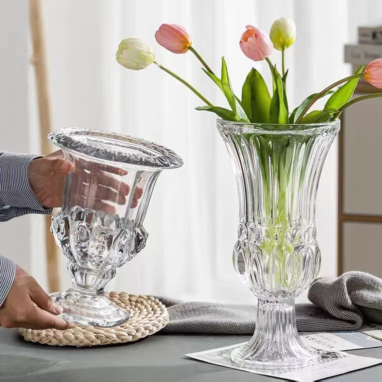 Small Transparent Glass Vase for Flower Arrangements
