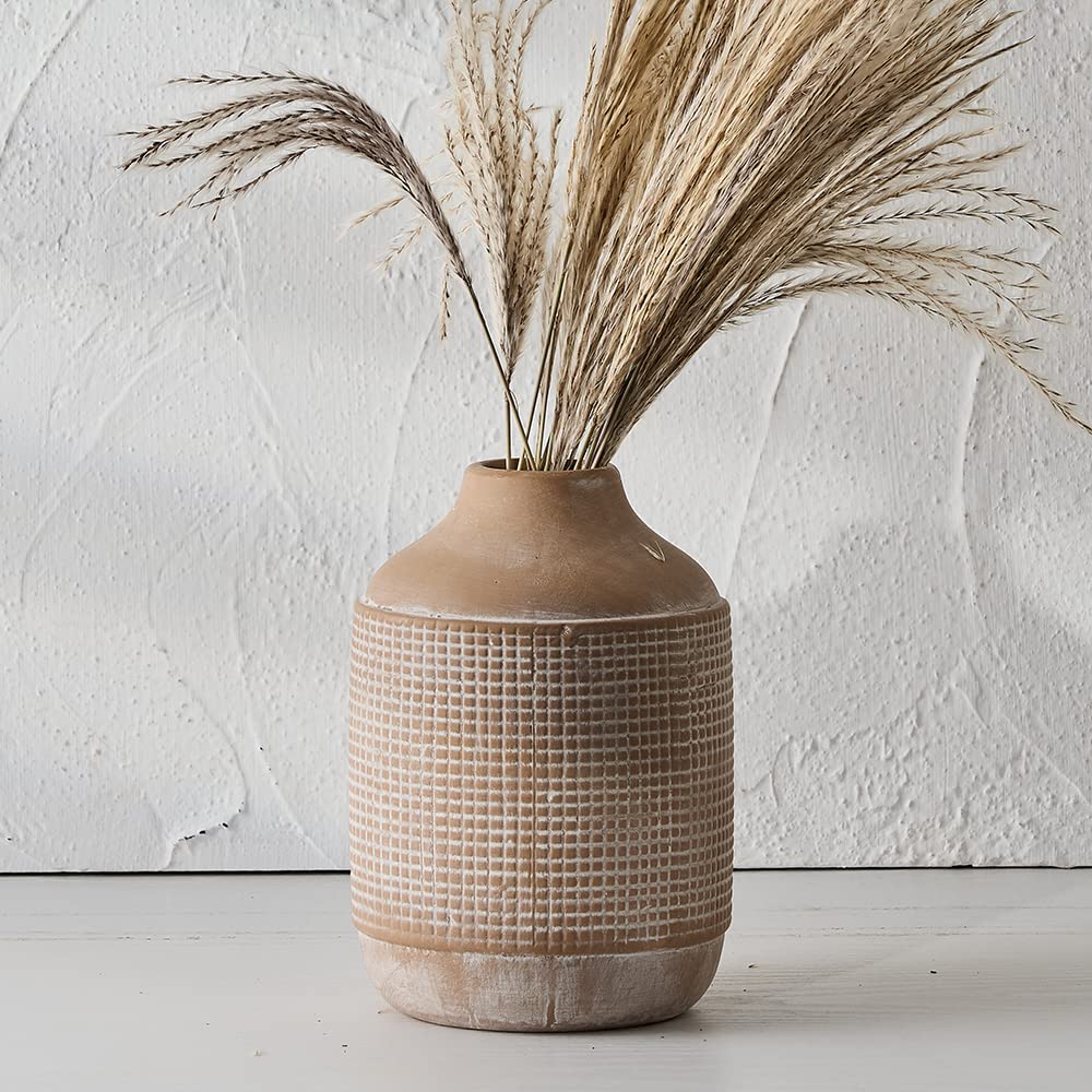 Ceramic Rustic Farmhouse Vase Sand Glaze Finish