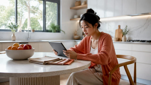 Woman shopping for home decor online