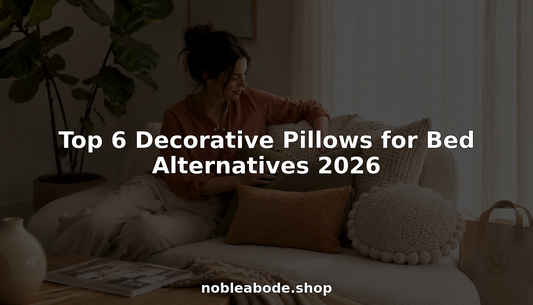 Woman arranging decorative pillows on bed