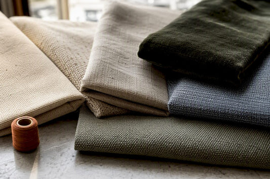 Six throw pillow fabric swatches