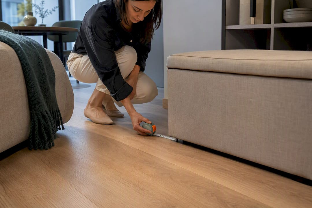 Small apartment furniture with measured clearances