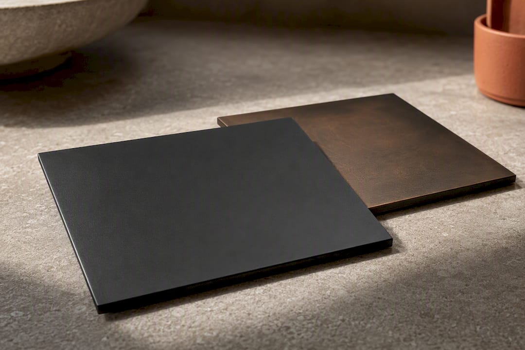 Matte black and oil rubbed bronze finish samples