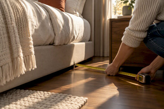 Measuring space beside a narrow bed