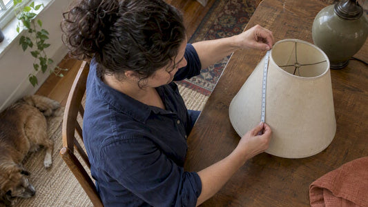 Measuring the sloped side of a lamp shade