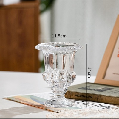Small Transparent Glass Vase for Flower Arrangements