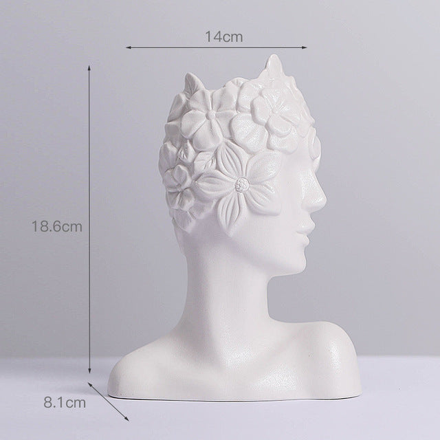 Nordic Simple Matte White Ceramic Body Vase