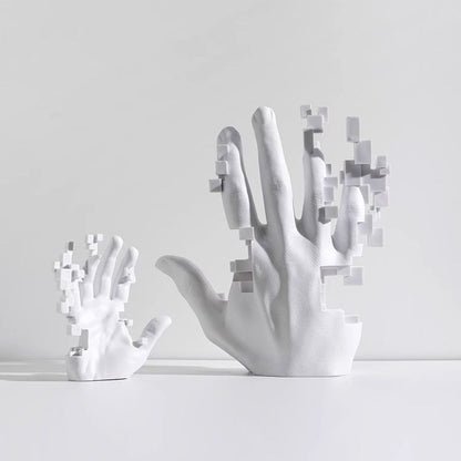 Modern Minimalist White Resin Hand Sculpture Decor
