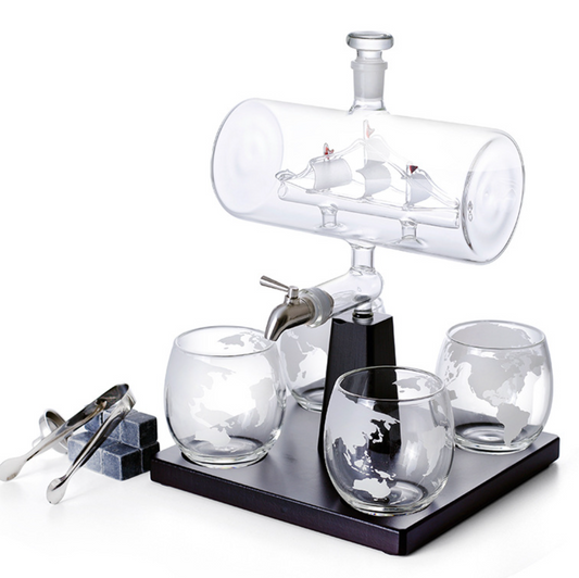 Glass Sailing Wine Bottle Container