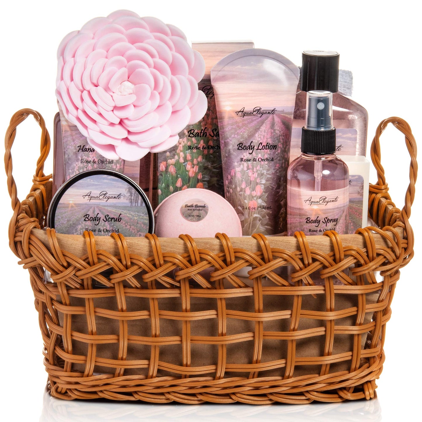 Bath Set With Rose Oil & Orchid