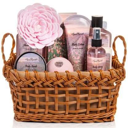 Bath Set With Rose Oil & Orchid