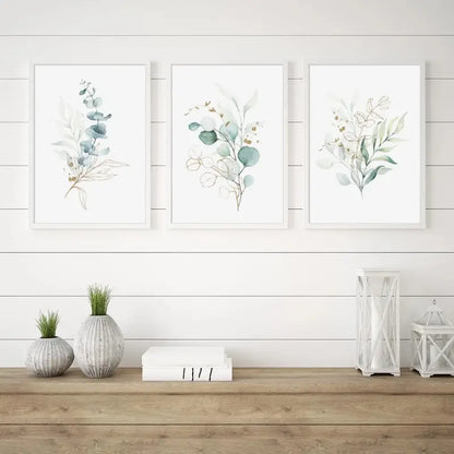3pcs Floral Leaf Canvas Wall Art for Home Decor