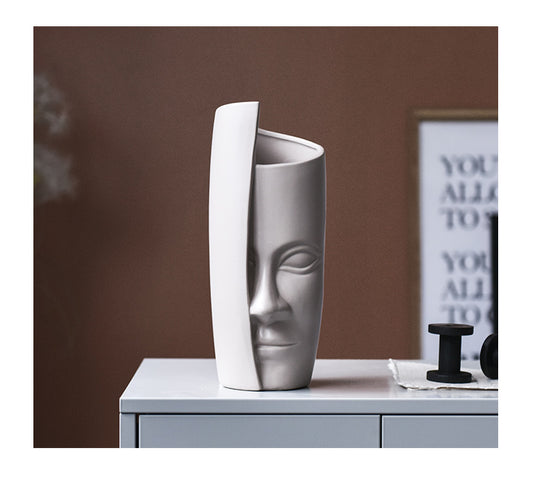 Nordic Creative Abstract Ceramic Face Art Vase