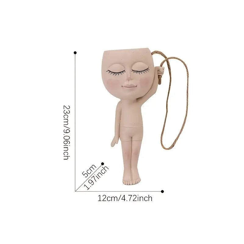 Creative Resin Succulent Vase with Gymnastics Doll