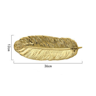 Luxury Gold Feather Table Tray