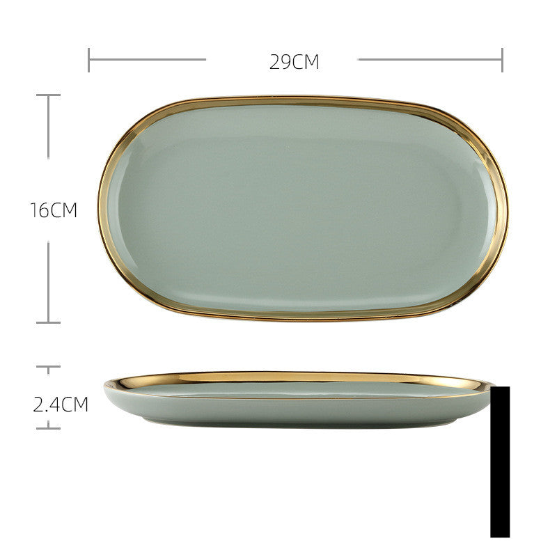 Light Luxury Large Ceramic Rice Bowl Tableware Set
