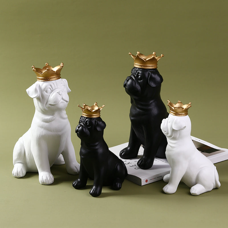 Bulldog Figurine Home Decor for Creative Living Room