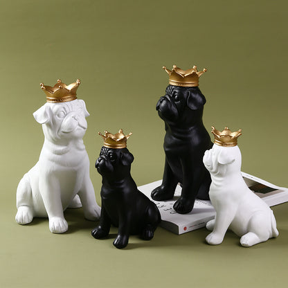 Bulldog Figurine Home Decor for Creative Living Room