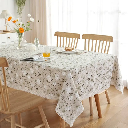 Dandelion Cotton Linen Lace Table Cover for Home Decor