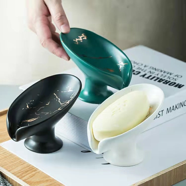Luxury Ceramic Soap Dish with Drainage Design