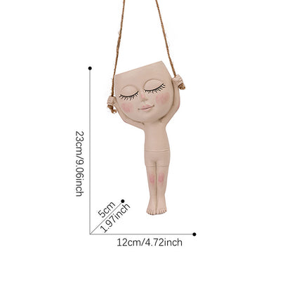 Creative Resin Succulent Vase with Gymnastics Doll
