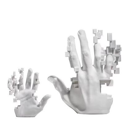 Modern Minimalist White Resin Hand Sculpture Decor
