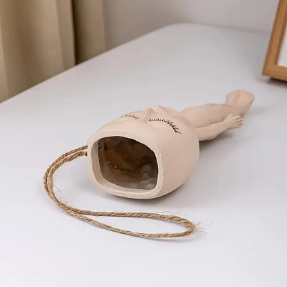 Creative Resin Succulent Vase with Gymnastics Doll