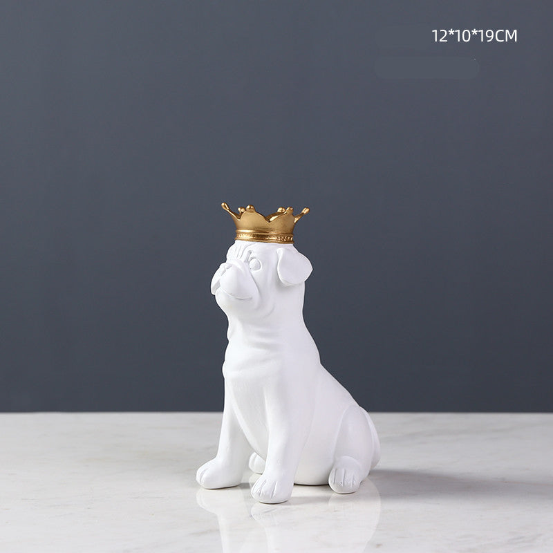 Bulldog Figurine Home Decor for Creative Living Room