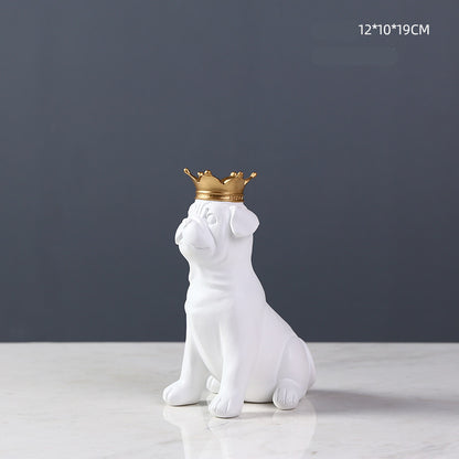Bulldog Figurine Home Decor for Creative Living Room