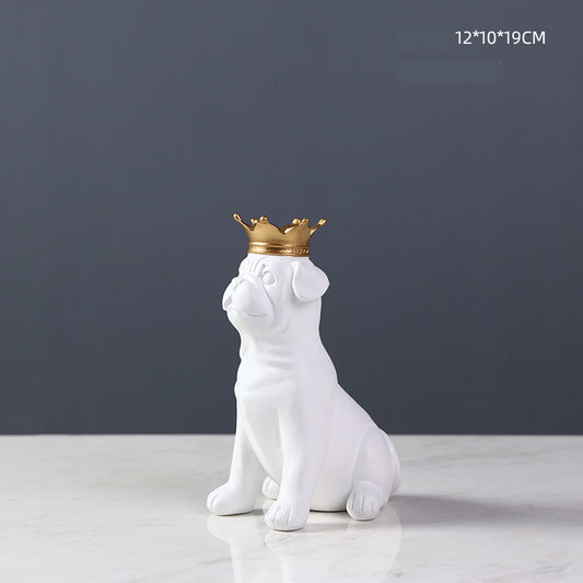 Bulldog Figurine Home Decor for Creative Living Room