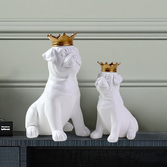 Bulldog Figurine Home Decor for Creative Living Room