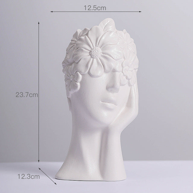 Nordic Simple Matte White Ceramic Body Vase