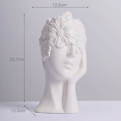 Nordic Simple Matte White Ceramic Body Vase