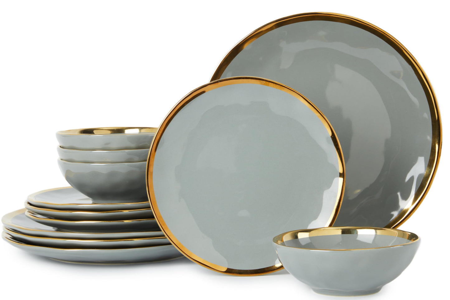 Dinnerware Sets of 4 Porcelain Plates and Bowls