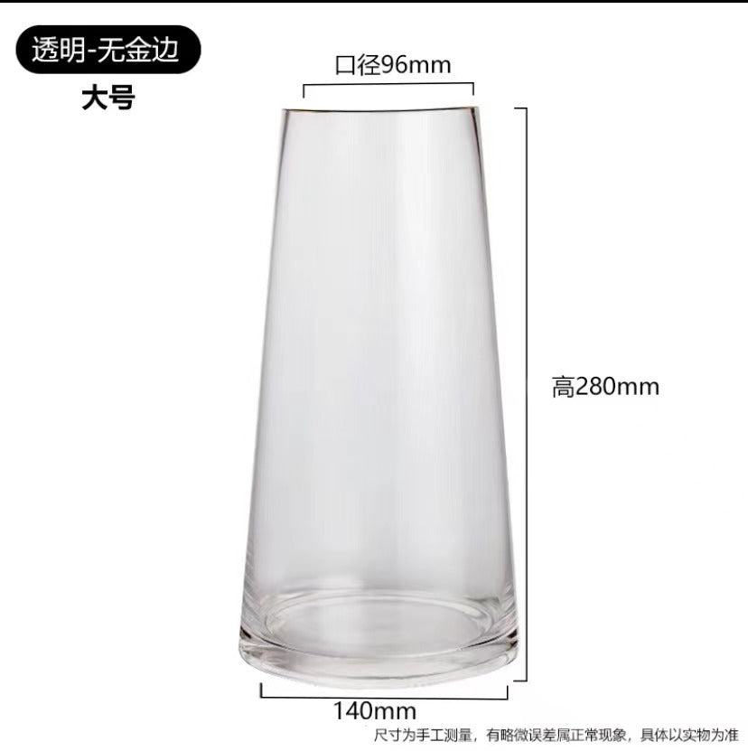 Luxury Gold Trim Glass Vase for Nordic Minimalist Decor