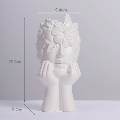 Nordic Simple Matte White Ceramic Body Vase