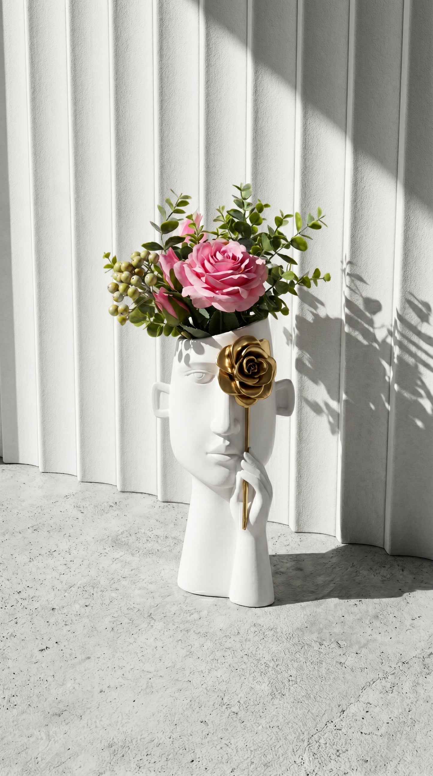 Flower Face Vase Art