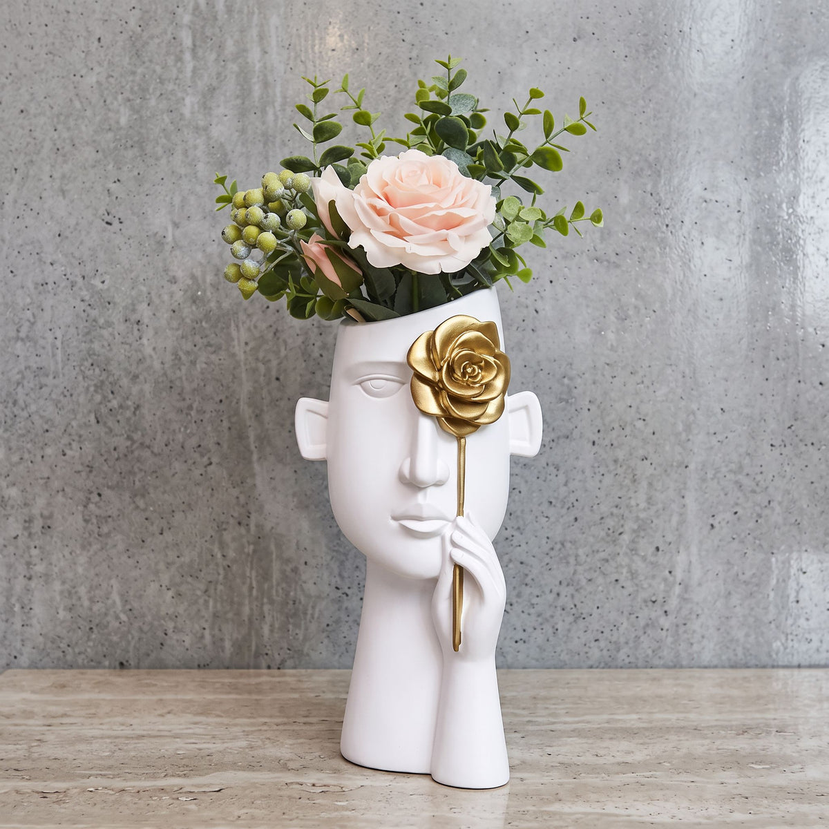 Flower Face Vase Art