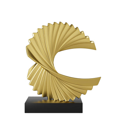 Paytonture Gold Shelf Decor Accents Ocean Wave Statue Modern Abstract Art Decor Resin Statue