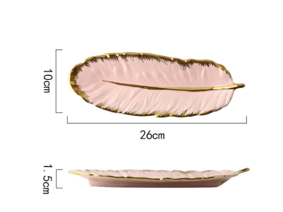 Luxury Gold Feather Table Tray