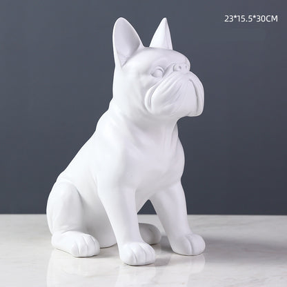Bulldog Figurine Home Decor for Creative Living Room