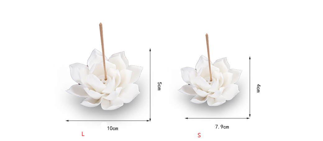 White Porcelain Lotus Incense Burner with Backflow Design