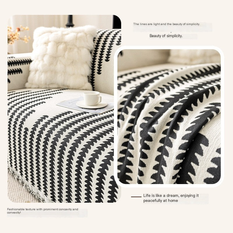Luxury Chenille Sofa Cover, Reversible & Cat-Proof