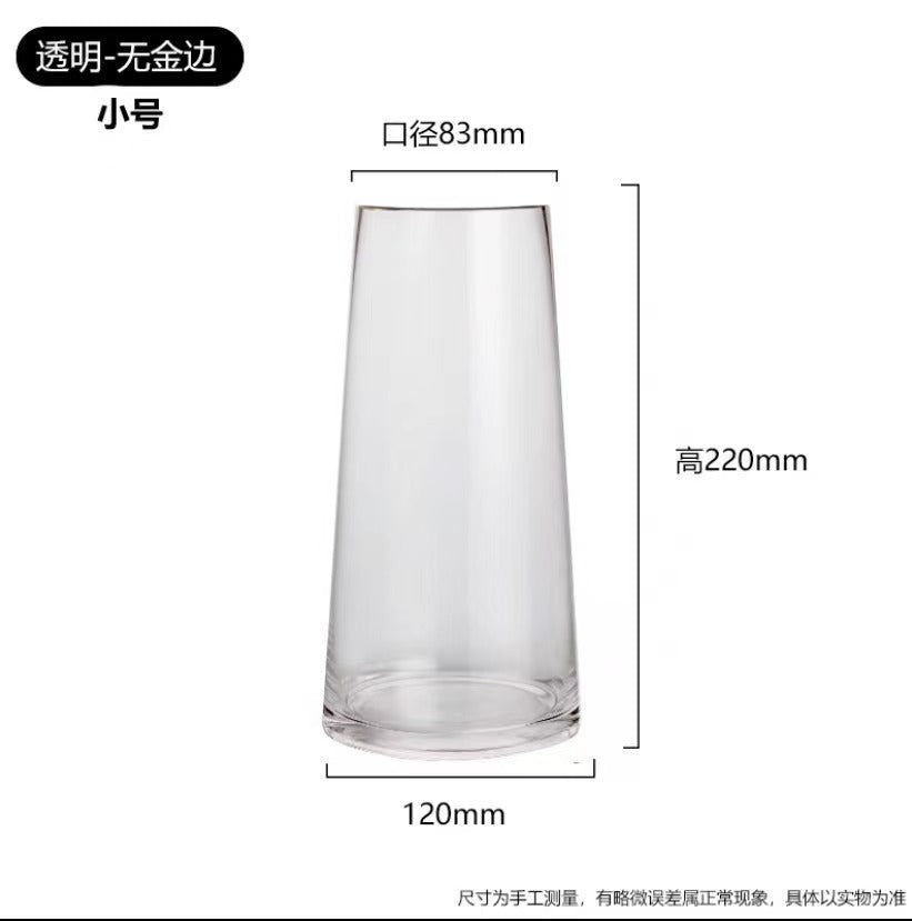 Luxury Gold Trim Glass Vase for Nordic Minimalist Decor