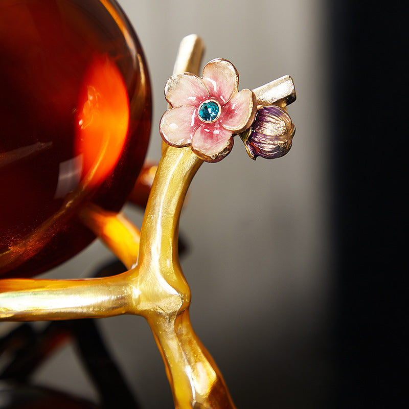 The Toucan & Bough Enamel Crystal Sphere Sculpture