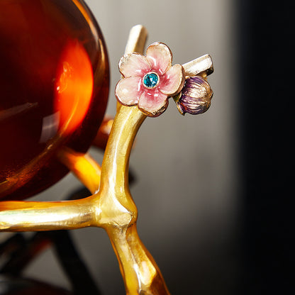The Toucan & Bough Enamel Crystal Sphere Sculpture