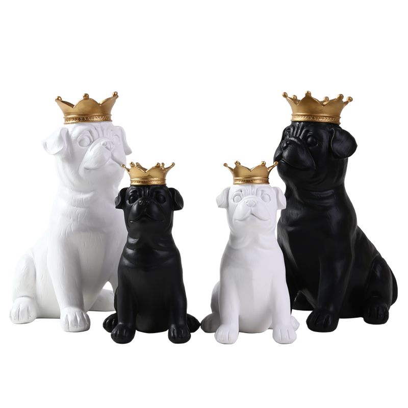 Bulldog Figurine Home Decor for Creative Living Room
