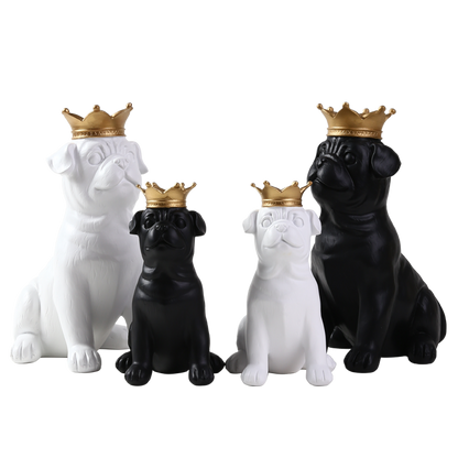 Bulldog Figurine Home Decor for Creative Living Room
