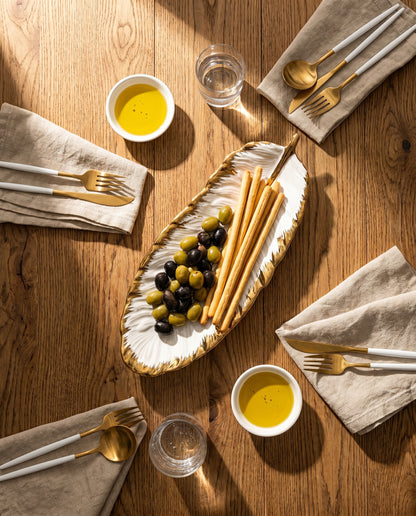 Luxury Gold Feather Table Tray