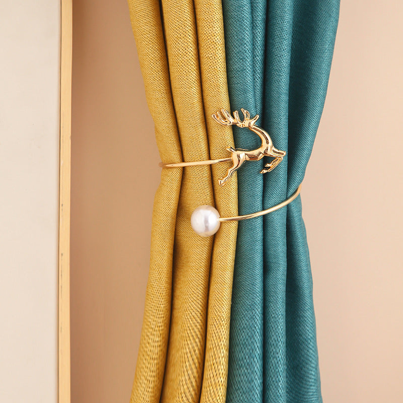 Luxury Pearl Elk Curtain Tieback for Home Decor